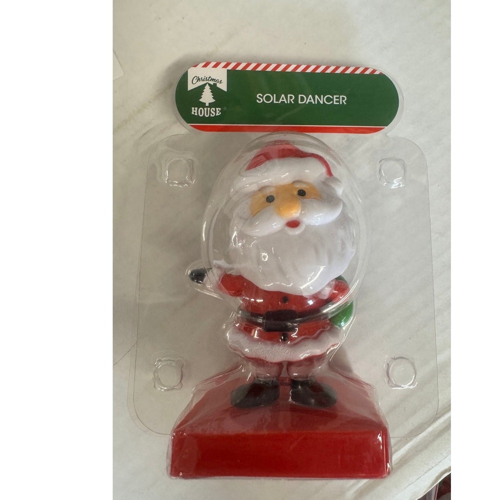 NEW Solar Powered Dancer‎ Dancing Merry Christmas Santa Claus Bobble Head Toy